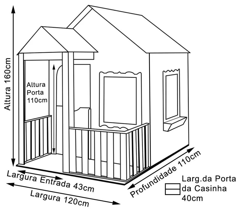 Casinha de Brinquedo com Cercado Amarelo/Rosa L12 - Gran Belo