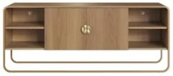 Rack Bancada Tv 65 Pol 150cm 2 Portas Mario Hanover/Dourado A10 - Mpoz