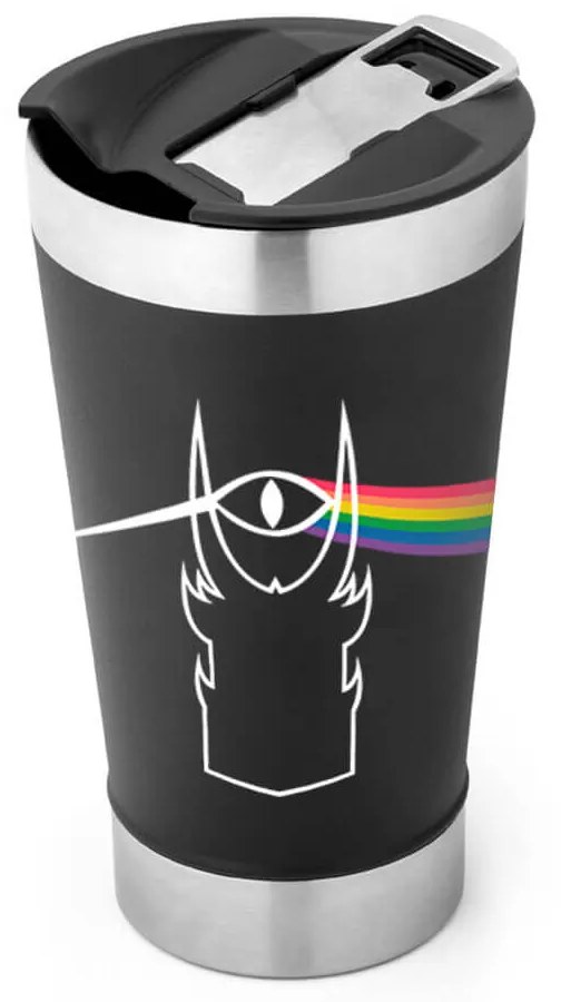 Copo Térmico Olho de Sauron Prisma Senhor dos Anéis Com Tampa e Abridor Chopp