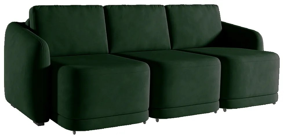 Sofá Cama Modulado Retrátil e Reclinável Decorativo Varsóvia 306cm Veludo Verde G33 - Gran Belo