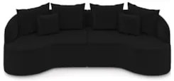 Sofá 3 Lugares 230cm Orgânico Quito Z08 Veludo Preto - Mpozenato