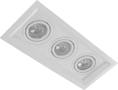 Plafon De Embutir Aluminio Branco 28,3x11,7cm Recuado Ii