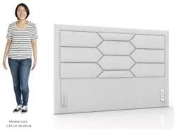 Cabeceira Cama Box Casal Queen 160cm Texas Z37 Linho Cinza Claro - Mpo