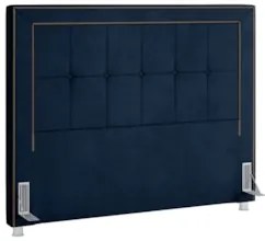 Cabeceira Cama Box Casal 140cm Paolla Z37 Veludo Azul Marinho - Mpozen