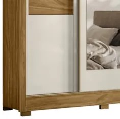 Guarda Roupa Casal 202cm Com Espelho Arden Freijó/Off Z17    - Mpozena