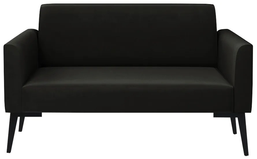 Sofá Namoradeira Pés Villach Marisa Suede D03 - DRossi - Preto