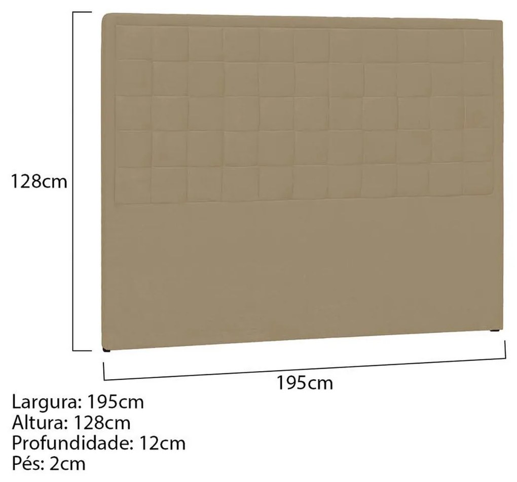 Cabeceira King Palermo P04 195 cm Suede - ADJ Decor