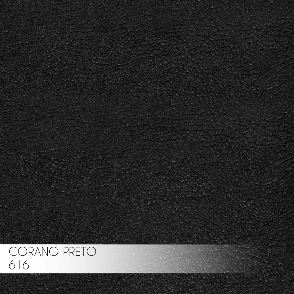 Banqueta Decorativa Rubel Base Bronze PU Sintético Preto G41 - Gran Belo