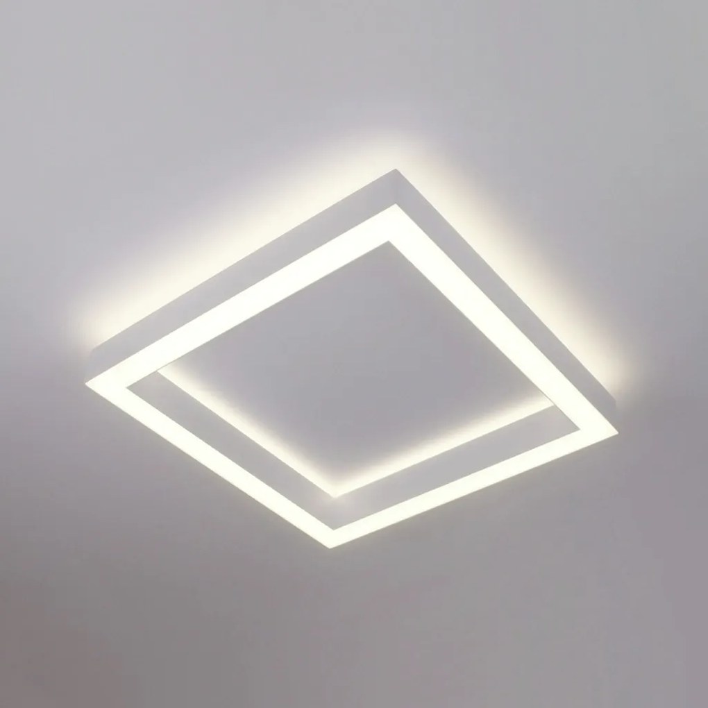 Plafon Dobby Quadrado 30X30X7,5Cm Led 56W Bivolt - Usina 19680/30 (CP-M - Champanhe Metálico, 3000k)