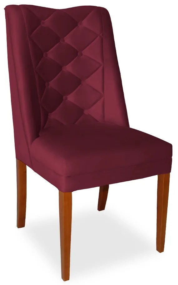 Kit 8 Cadeiras de Jantar Micheli Suede Bordo
