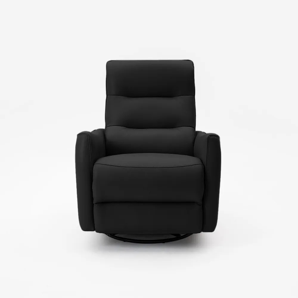Poltrona do Papai Reclinável Elétrica Sala de Estar Plaza USB e USB-C Gira Balança Couro Preto G40 - Gran Belo