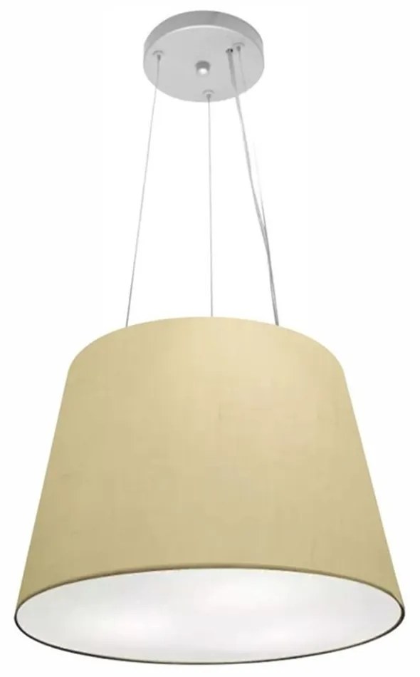Lustre Pendente Cone Md-4152 Cúpula em Tecido 30/40x30cm Algodão Crú - Bivolt