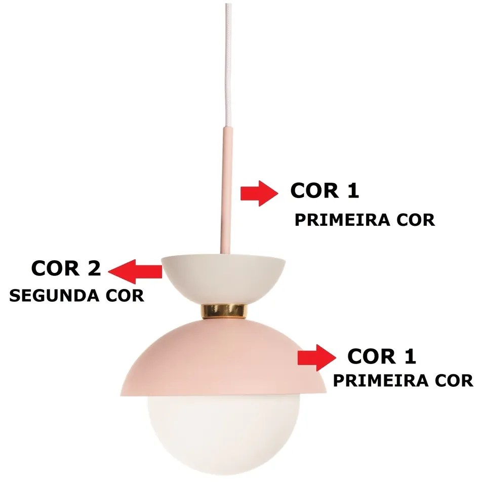 Pendente Bibelô Ø19X20Cm Globo 14Cm 1Xe27 G45 / Anel Distanciador Cobr... (PT - Preto Texturizado)