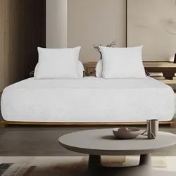Sofá 2 Lugares 160cm Ilha Base Madeira Viero S06 Boucle Branco - Mpoze