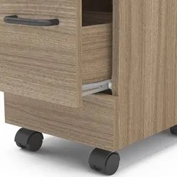 Gaveteiro Para Escritório Com Rodízios 2 Gavetas Osaka Castanho - Poli