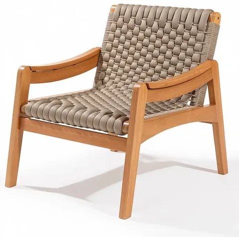 Poltrona Órion Assento Corda Rami Base Madeira Mel - 78415 Sun House