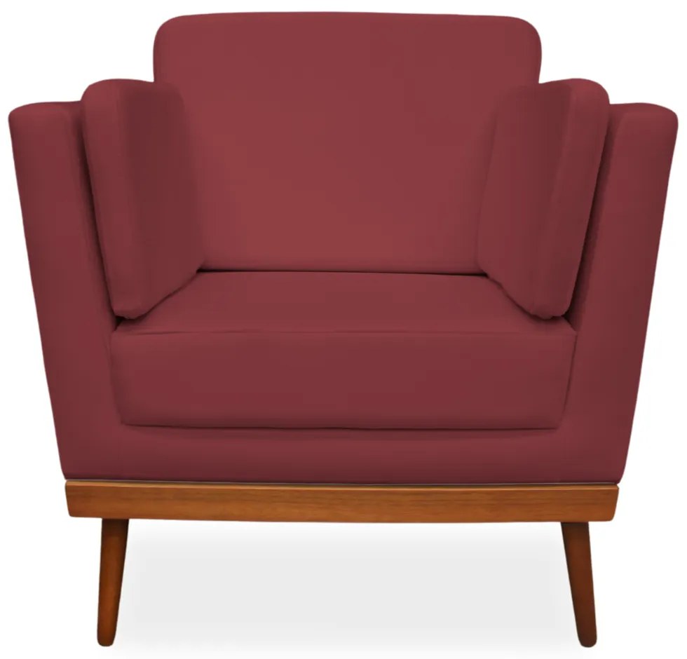 Poltrona Decorativa Siena Veludo Bordo