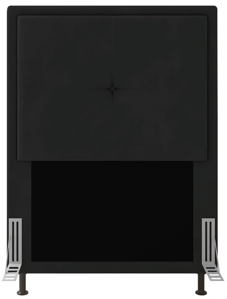 Cabeceira Solteiro Cama Box 90cm para Quarto Ametista Suede M11 - D'Rossi - Preto