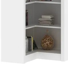 Armário em L 68cm Escritório 4 Prateleiras Branco - Tecno Mobili