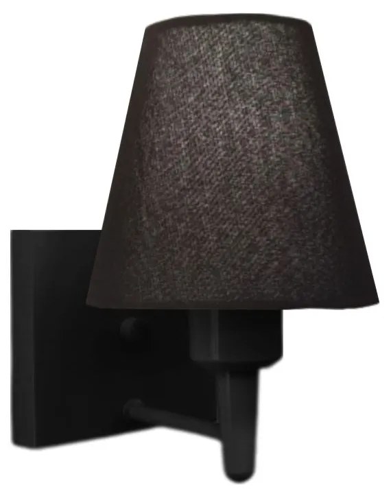 Arandela Quadrada Md-2034 Preto Cúpula em Tecido Cone Preta - Bivolt