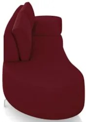 Sofá 3 Lugares 200cm Orgânico Pé Ferro Nagai Veludo Bordo Z55 - Mpozen