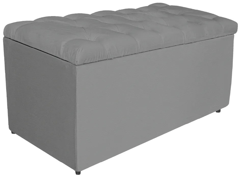 Kit Cabeceira e Calçadeira Liverpool 90 cm Solteiro Corano Cinza - ADJ Decor