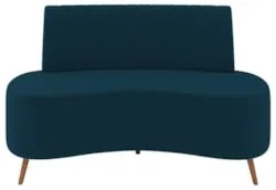 Sofá 2 Lugares para Sala Living 135cm Pés Palito Tamar Z08 Veludo Azul