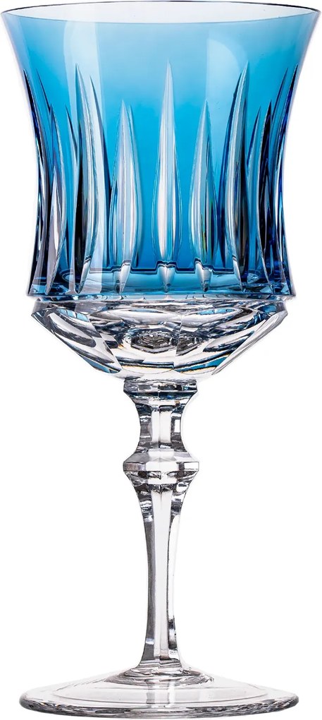 Taça de Cristal Lapidado P/ Vinho Tinto 345ml - Azul Claro Azul Claro