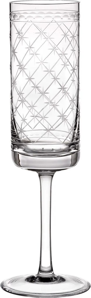 Taça de Cristal Lapidado P/ Champagne - Incolor  Incolor