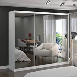 Guarda Roupa Casal 3 Portas de Correr com Espelho Winter F04 Branco -
