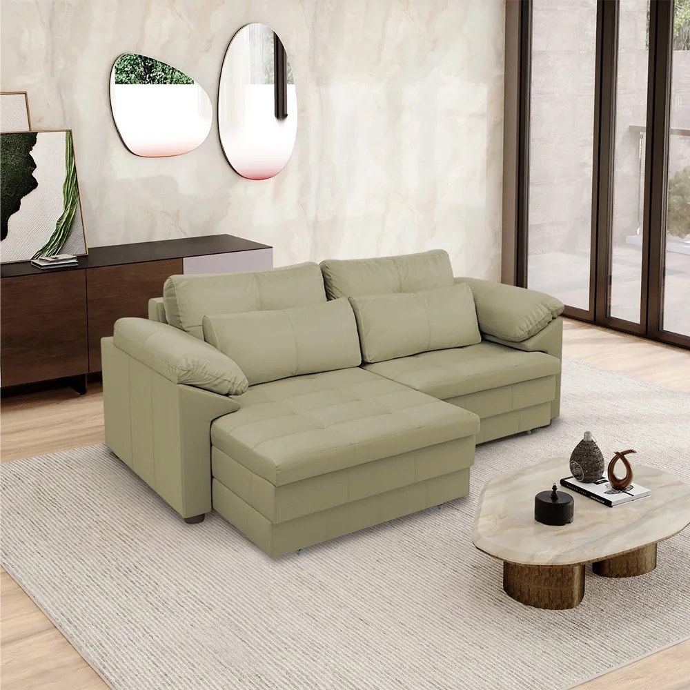 Sofá Retrátil Elétrico Sala de Estar Nolan Bipartido 175cm Conforto Premium em Couro Fendi G58 - Gran Belo