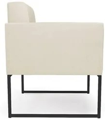 Sofá Namoradeira e 2 Poltronas Base Industrial Preto Ana Sintético Beg