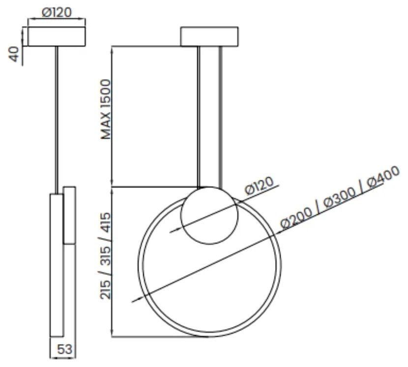 Pendente Signo Ø30X3,1Cm Aro Vertical Led 12W 3000K Bivolt Alumínio Pr...
