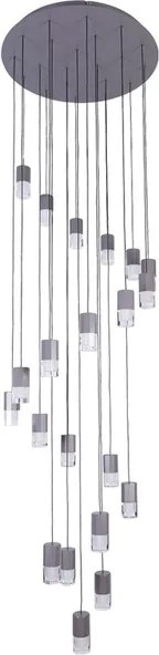 Pendente Led Aluminio Cinza 72W 3000K Capsula