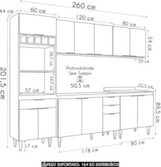 Armário de Cozinha CP05 Para Pia 120cm Pérola Z34 Preto     - Mpozenat