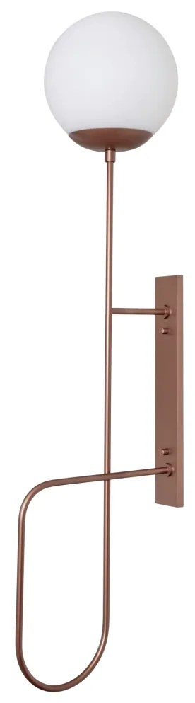 Arandela Trombone 20X31,4X127,7Cm 1Xe27 Alumínio E Globo Ø20Cm | Usina... (BT - Branco Texturizado, FOSCO)