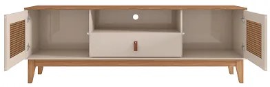 Rack Esmeralda 1.60 Off White/Noce - Casa D Móveis