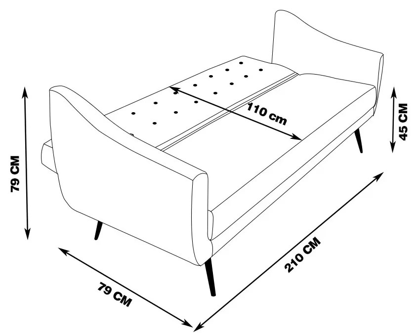 Sofá Cama Sala de Estar Pés Palito Cuddle Veludo Azul Marinho G17 - Gran Belo
