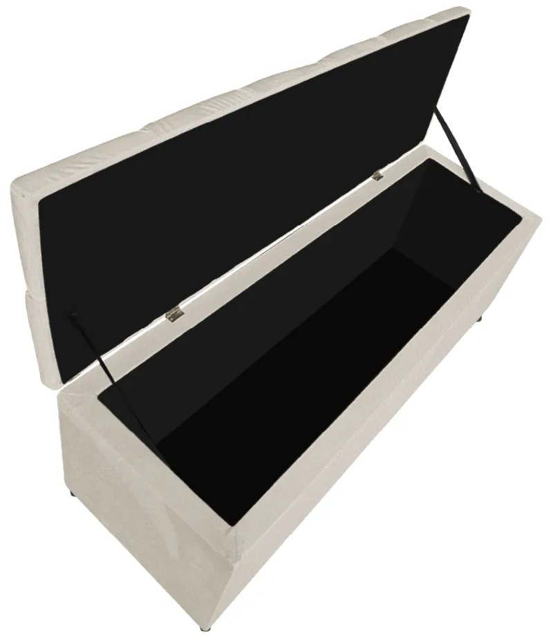 Calçadeira Estofada Liverpool 90 cm Solteiro Suede Bege - ADJ Decor