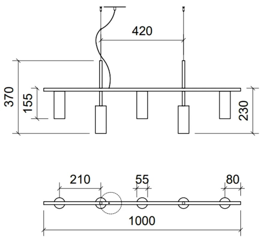 Pendente Retângular 101X3,8X44,5Cm Tubo Desalinhado Alumínio 5Xmr11 -... (CHAMPANHE)
