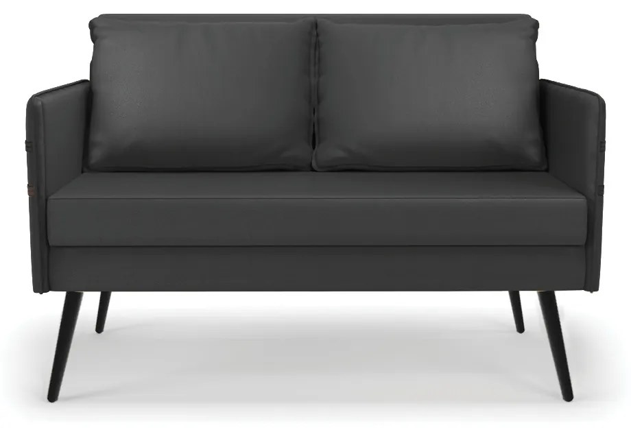 Kit 01 Namoradeira 02 Lugares e 02 Poltronas Mari Corino Preto Pés Palito de Ferro