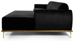 Sofá 265cm 4 Lugares com Chaise Direito Pés Gold Molino C-300 Veludo P