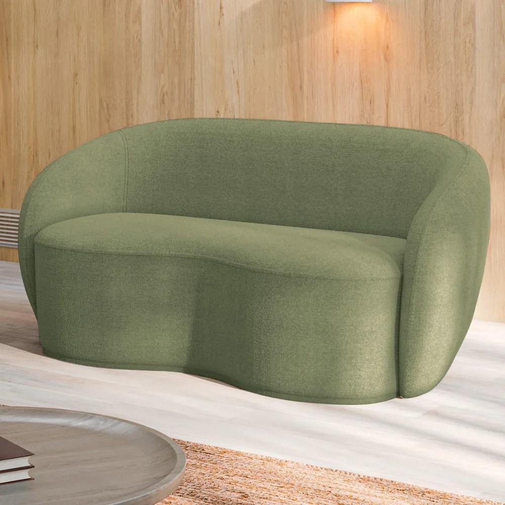 Sofá Decorativo 160CM 2 Lugares Íbis Bouclê Verde G33 - Gran Belo