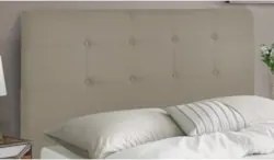 Cabeceira Cama Box Casal 140cm Luna Sintético Bege Z51 - Mpozenato