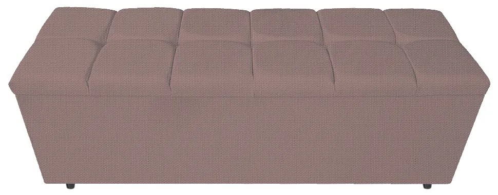 Calçadeira Estofada Manchester 160 cm Queen Size Linho Rosê - ADJ Decor