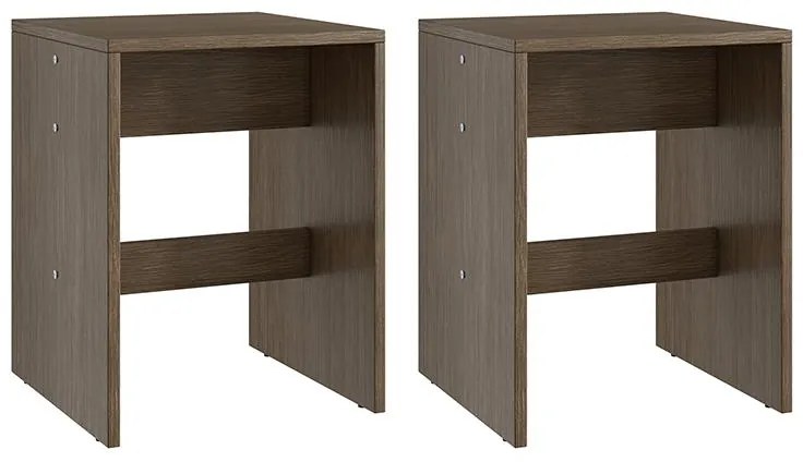 Conjunto 2 Banquetas Baixas Multiuso Em Mdp - Ameixa Negra