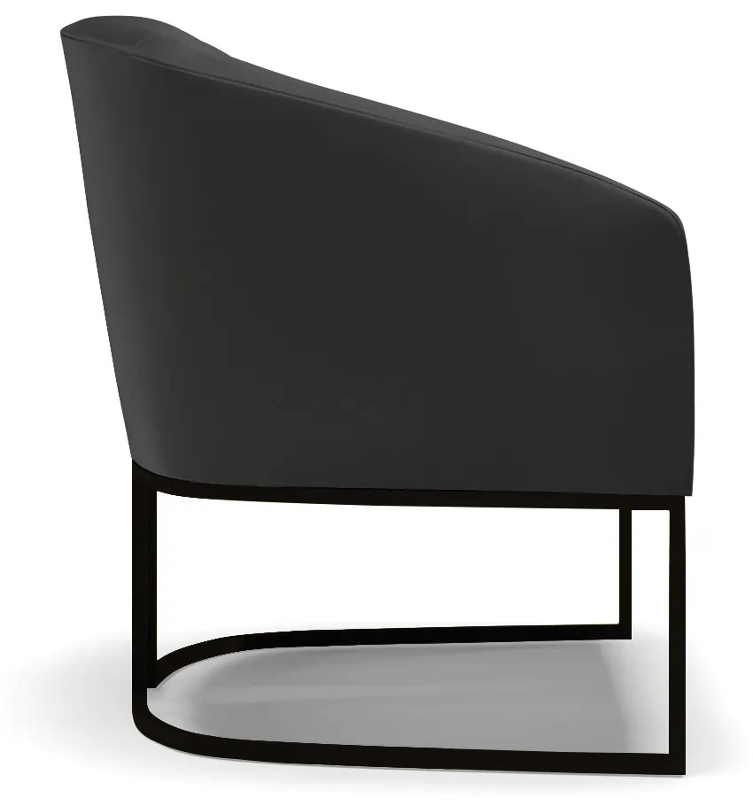 Poltrona Sala Decorativa Industrial Preto Kit 2 Stella Sintético Preto D03 - D'Rossi