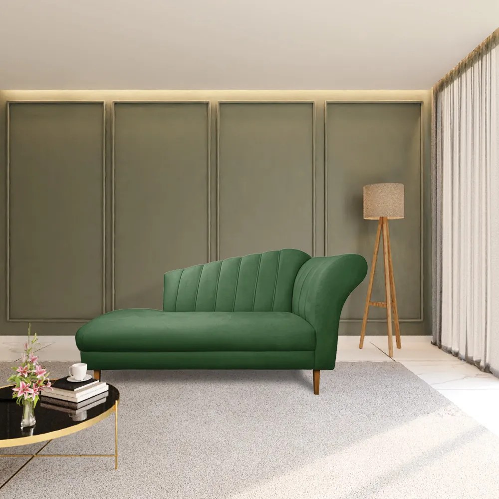 Divã Recife Suede 165 cm Pés Chanfrado Castanho - D'Rossi - Verde