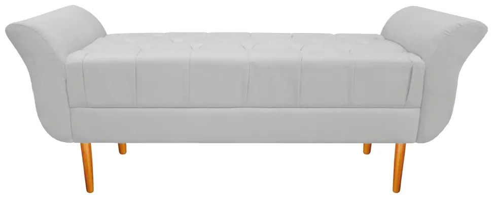 Recamier Estofado Ari 195 cm King Size Suede Branco - ADJ Decor