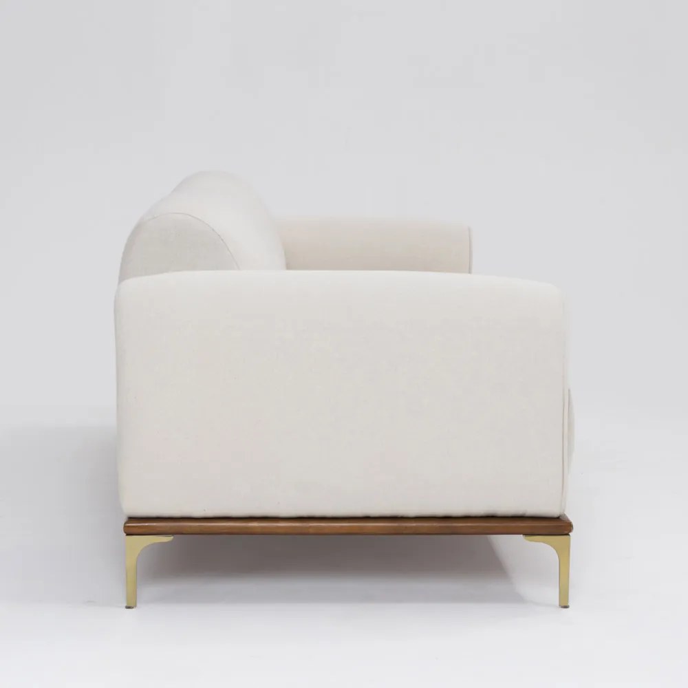 Sofá 3 Lugares Tóquio D07 230cm Linho Areia Acetinado - D'Rossi